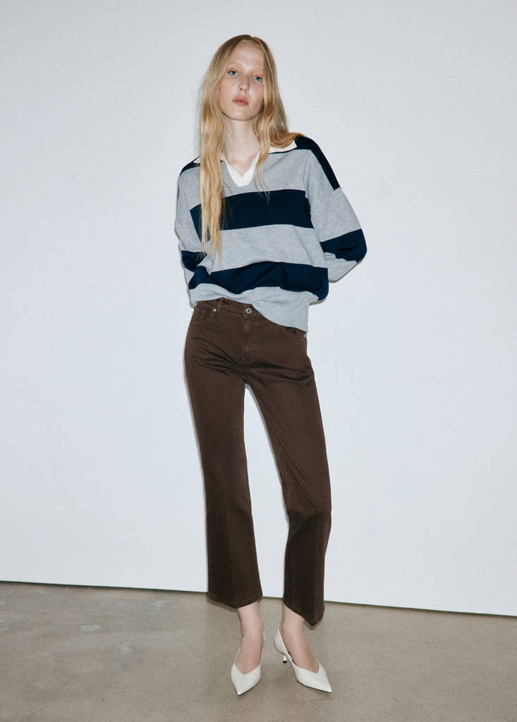 Sienna flared cropped jeans — Chocolate