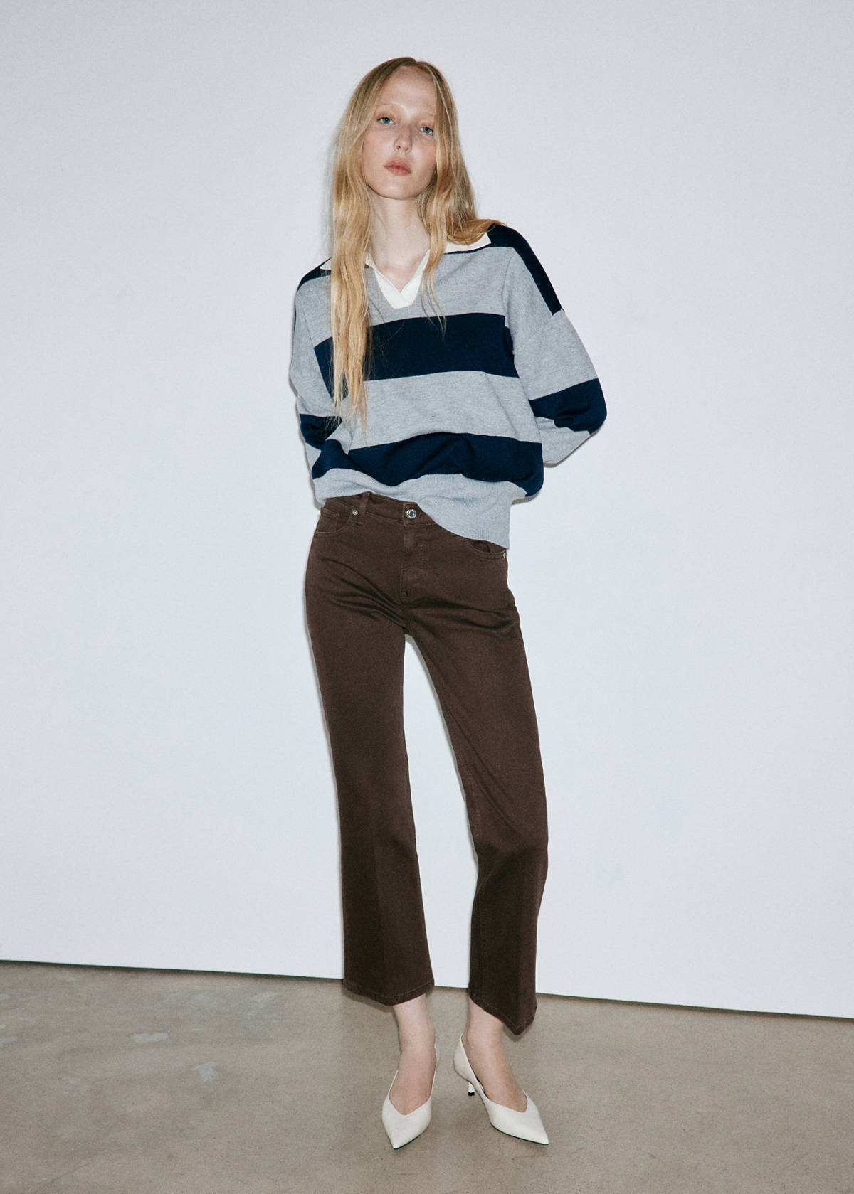 Sienna flared cropped jeans — Chocolate