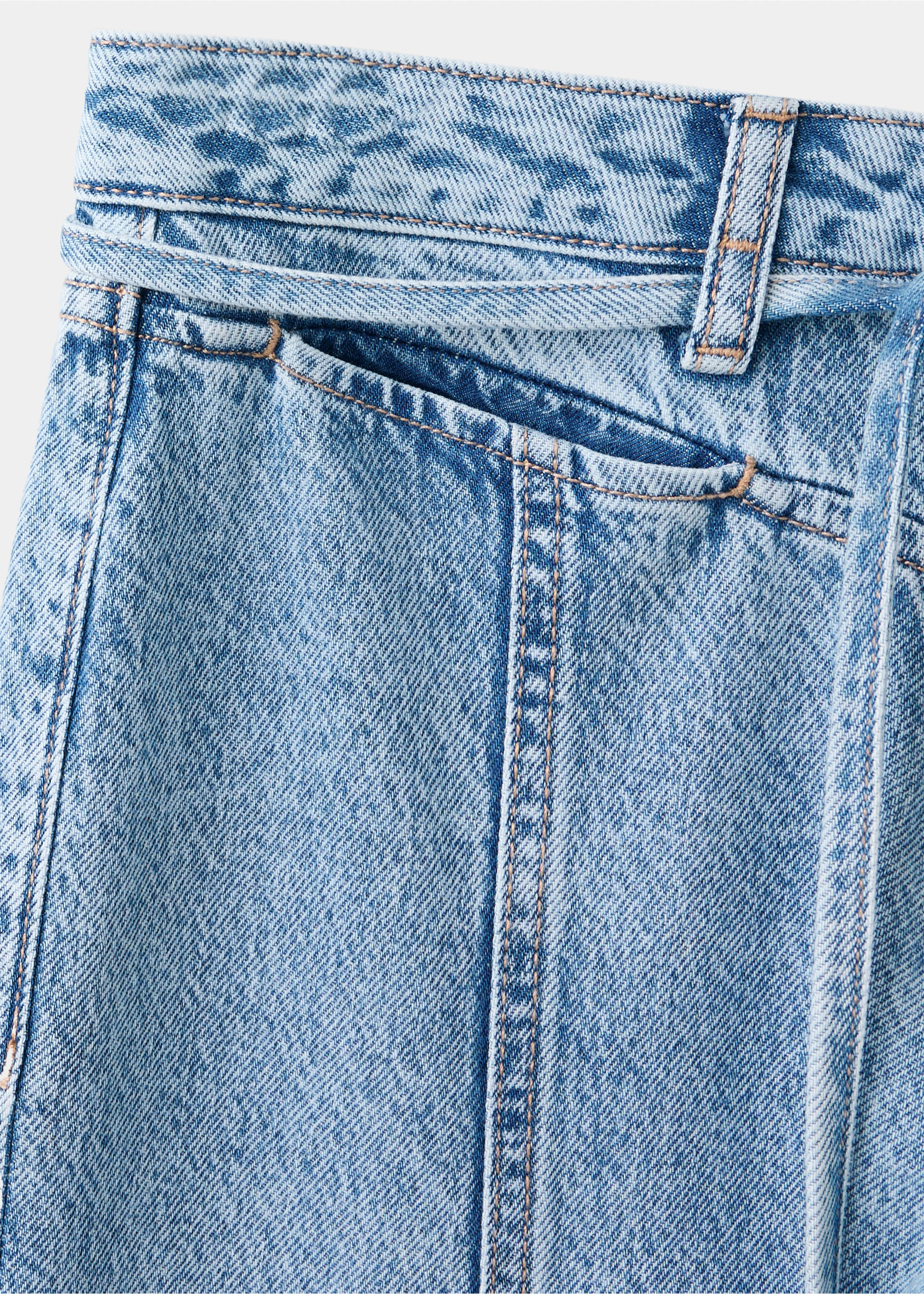 Τζιν low waist με κορδόνι - Λεπτομέρεια του προϊόντος 0, Μεσαίο Μπλε. Ref: 37015878-00.