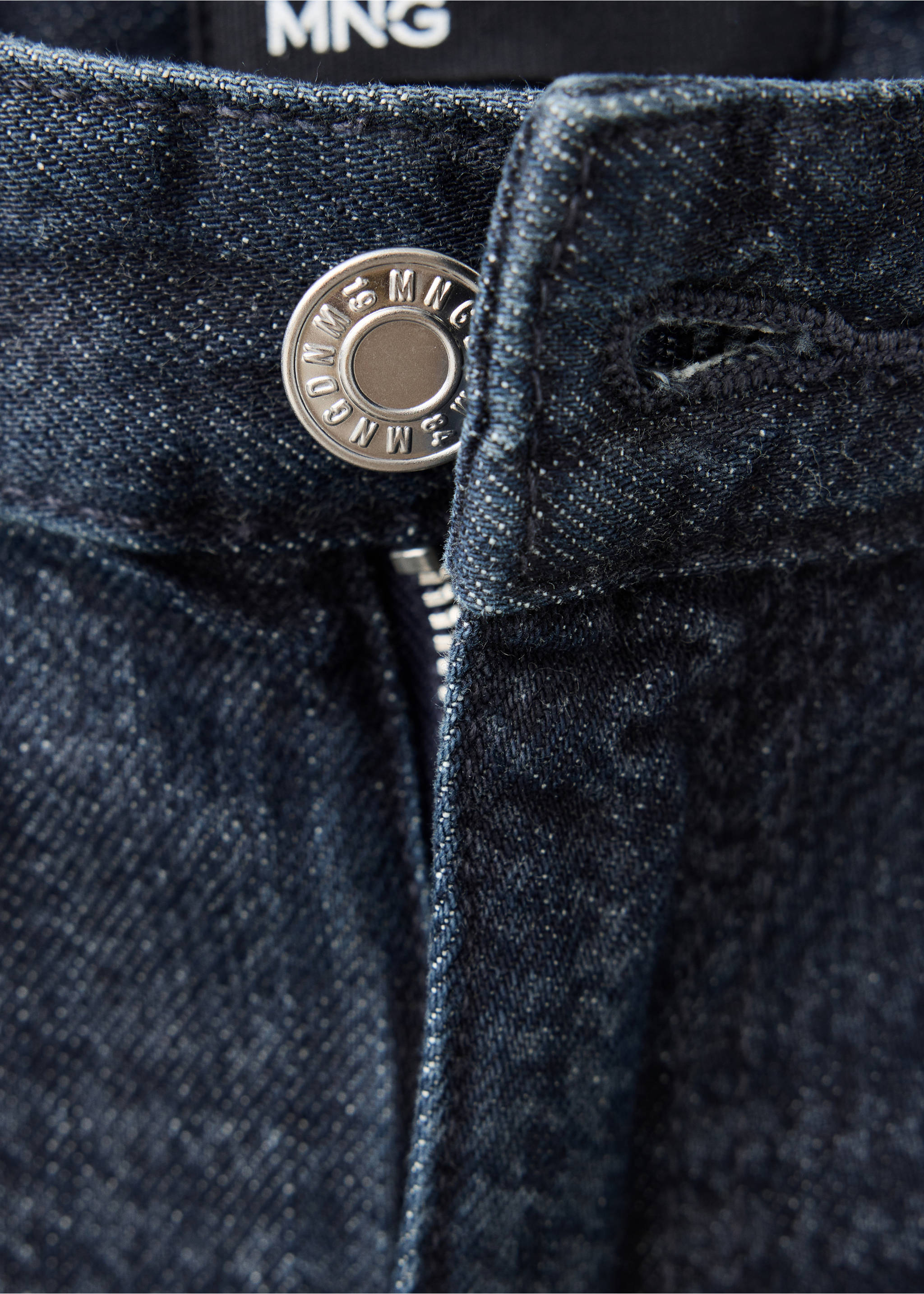 Wide leg plaid jeans - Details of the article 8, Open Blue. Ref: 37015879-00.