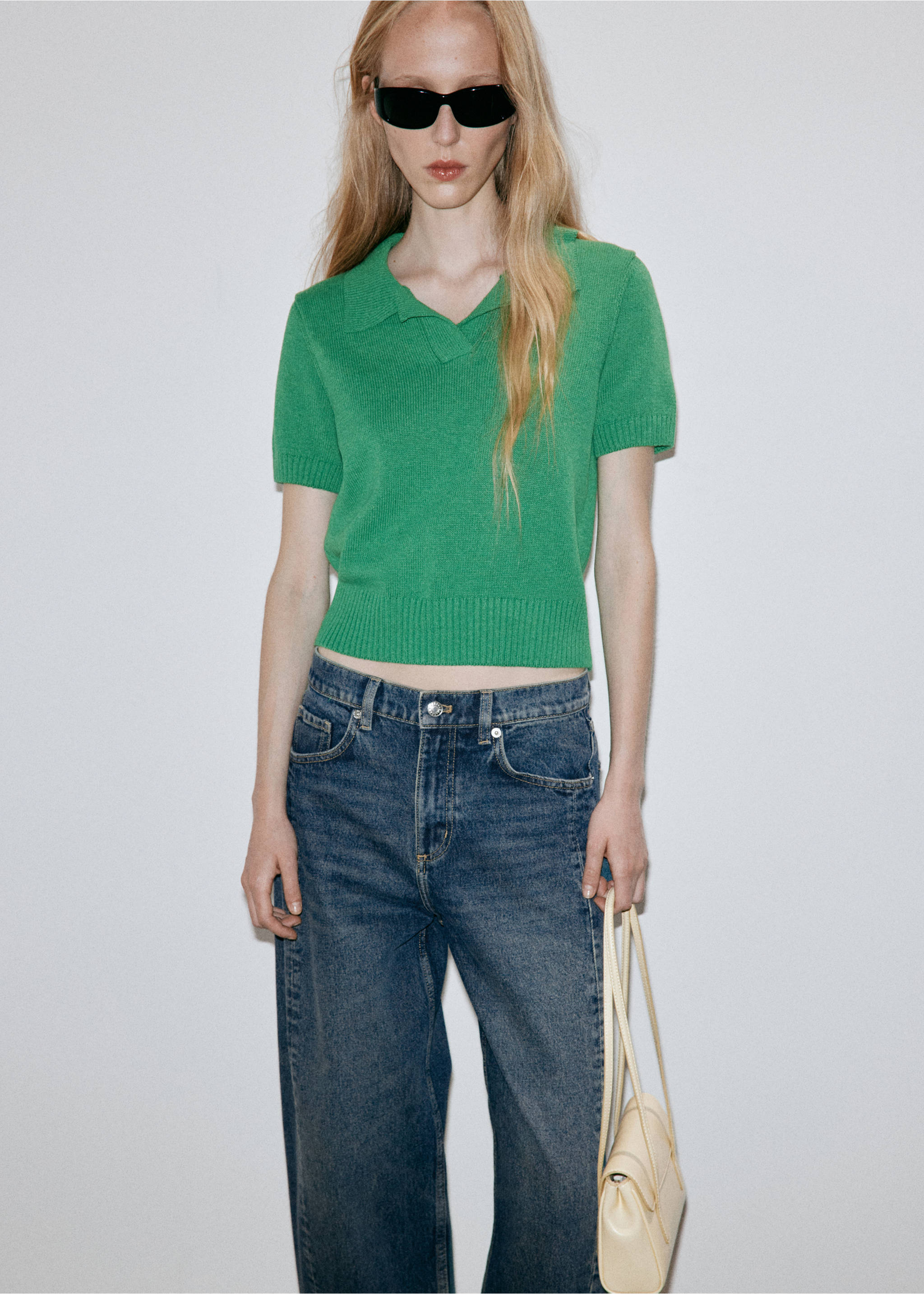 Balloon seam jeans - Details of the article 1, Dark Blue. Ref: 37015882-00.