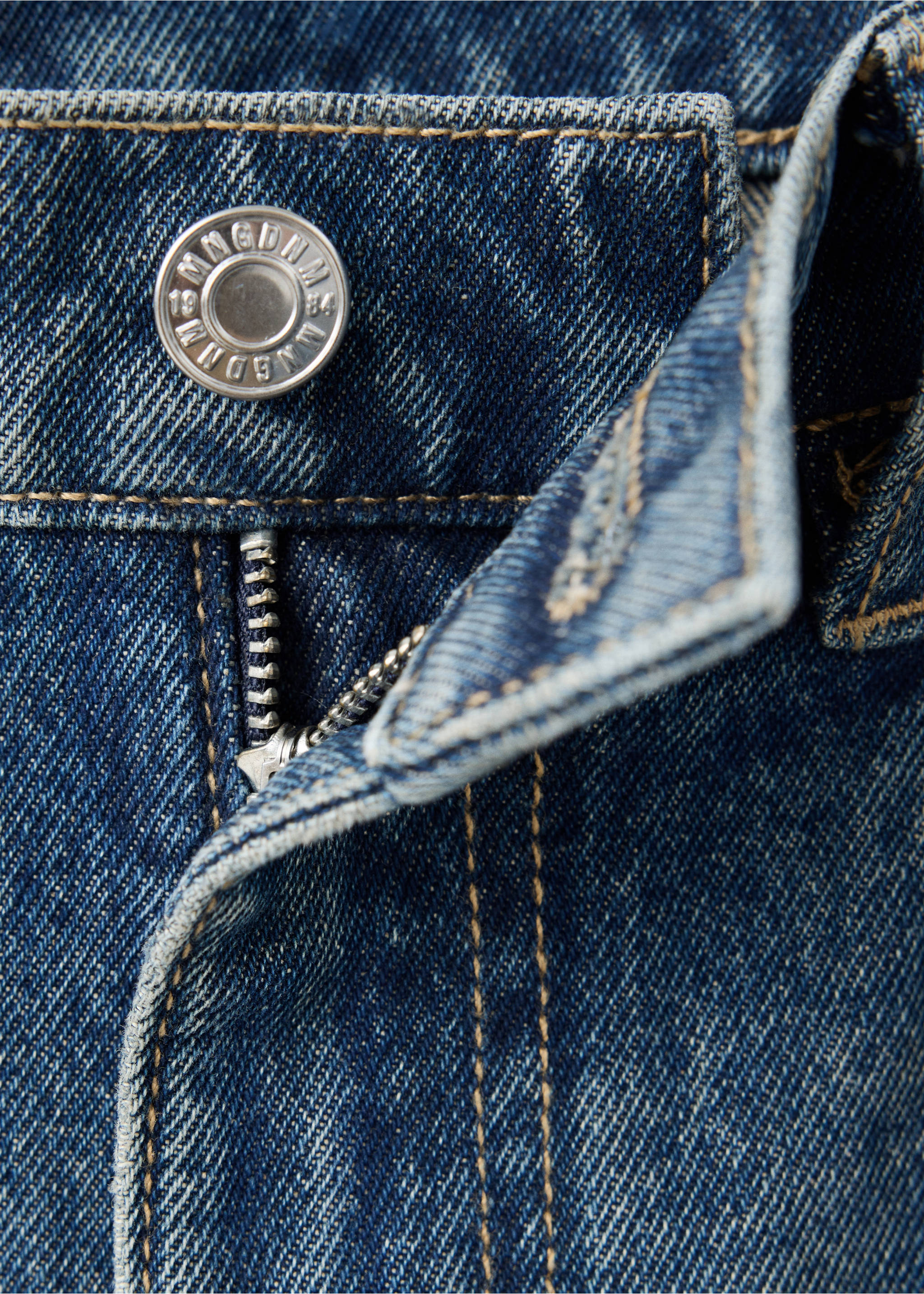 Balloon seam jeans - Details of the article 8, Dark Blue. Ref: 37015882-00.