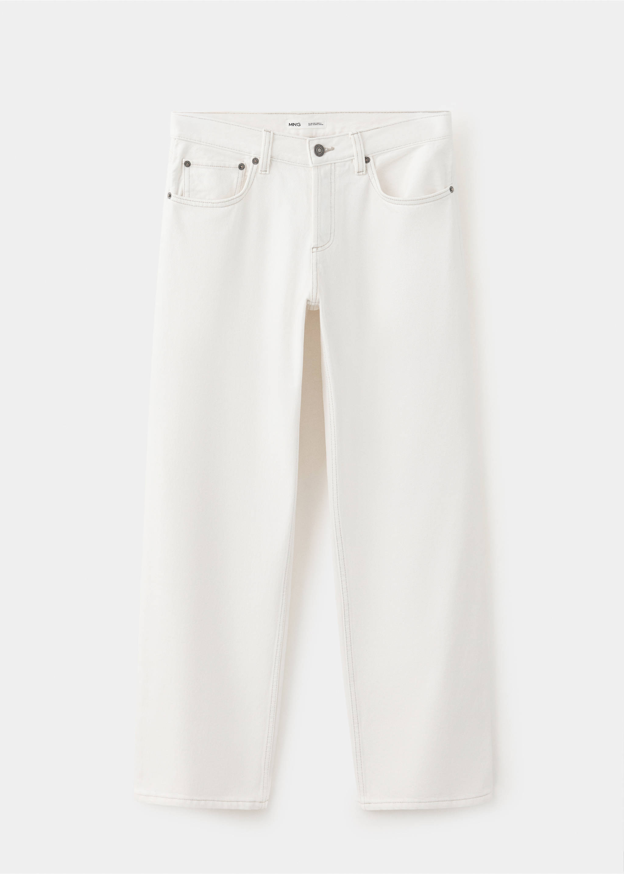 Straight low-waist jeans - Article without model, Off White. Ref: 37015883-00.