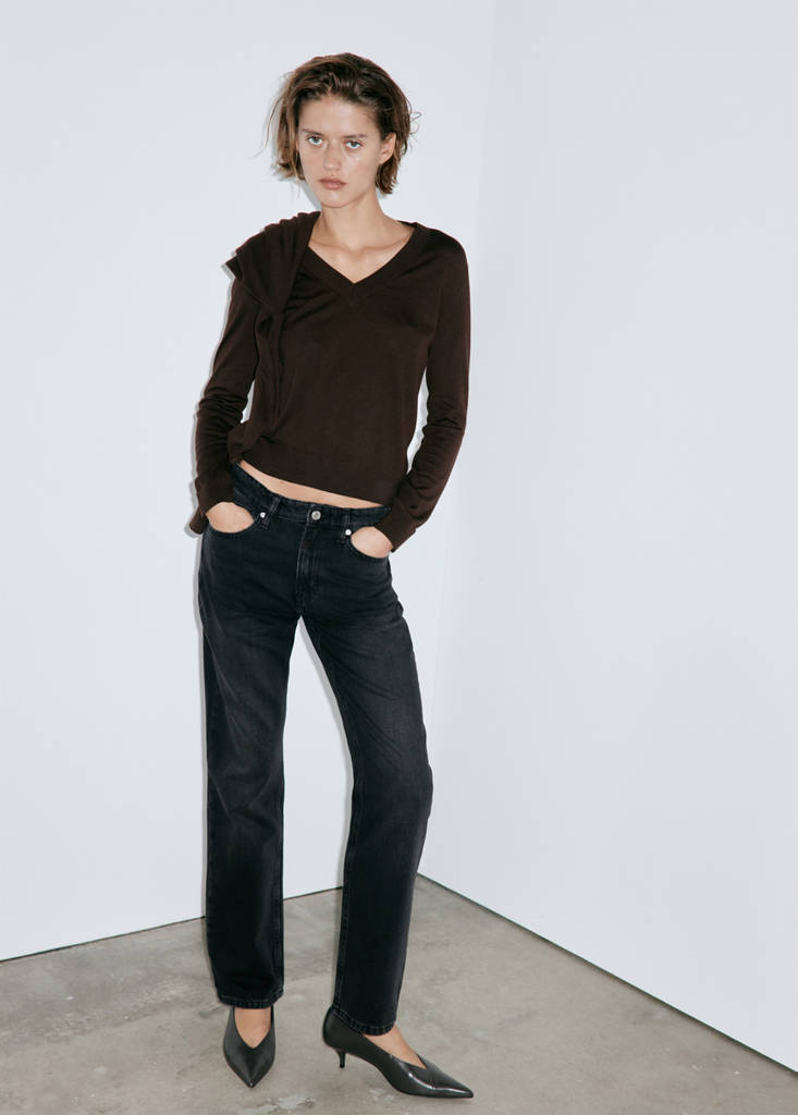 Matilda high-rise straight jeans — Black denim