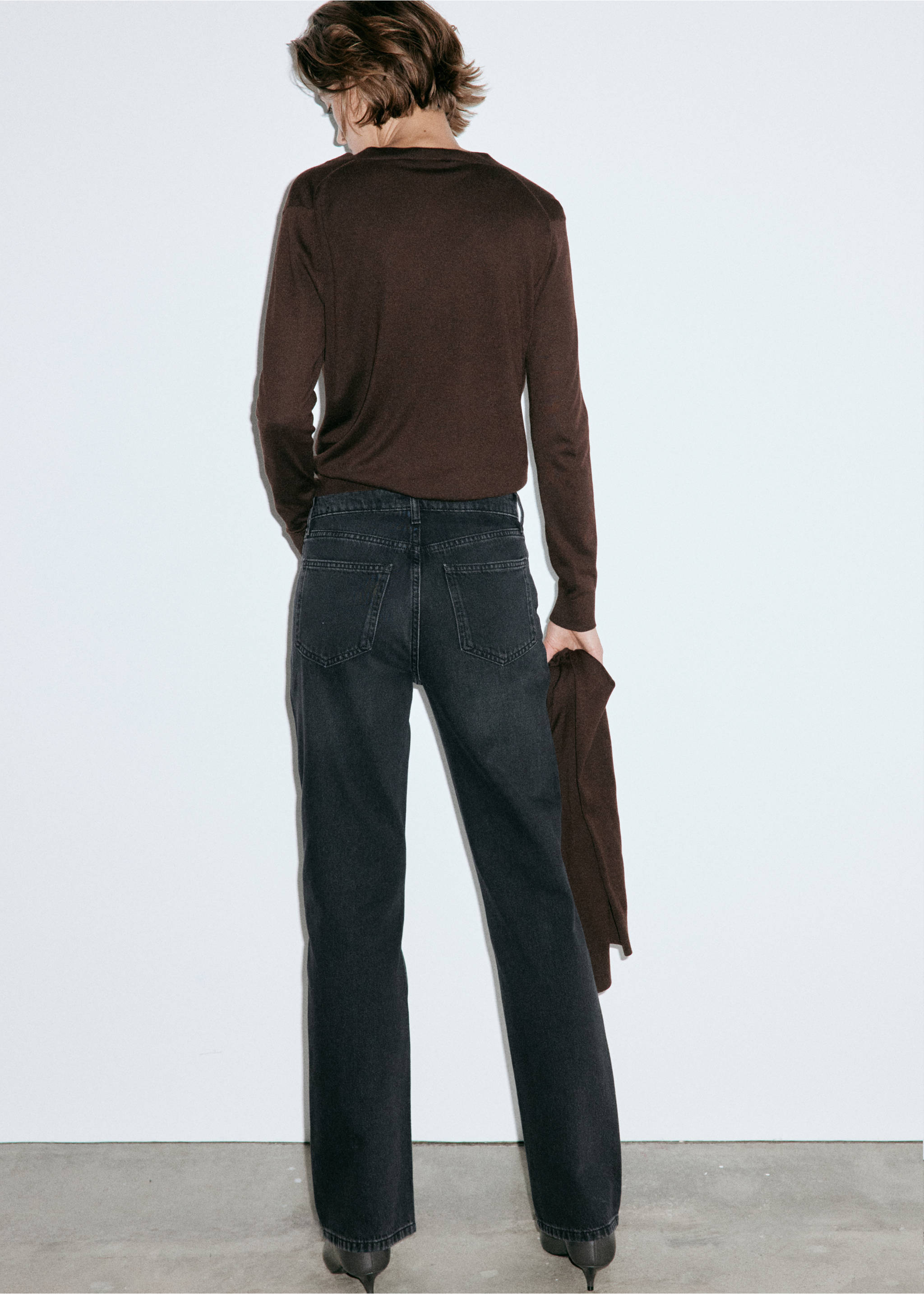 Jeans matilda - Reverse of the article, Black denim. Ref: 37015886-00.