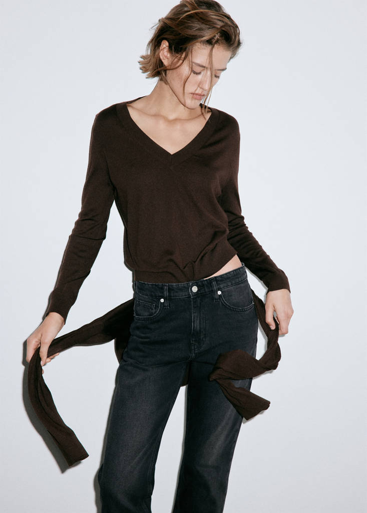 Matilda high-rise straight jeans — Black denim
