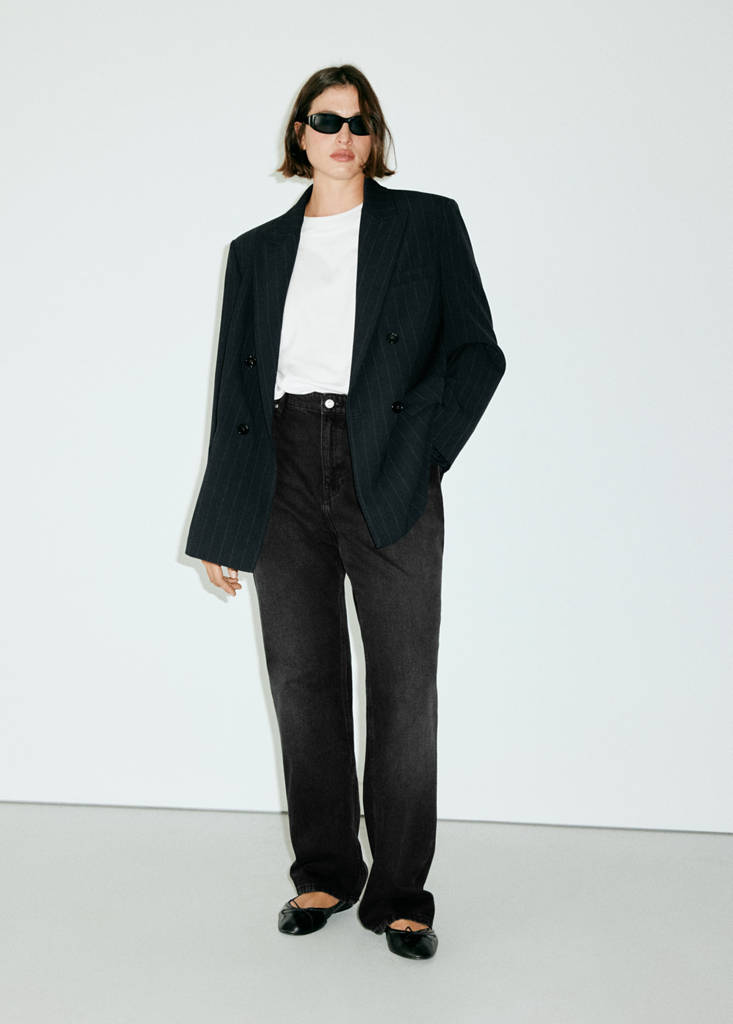 Matilda high-rise straight jeans — Black denim