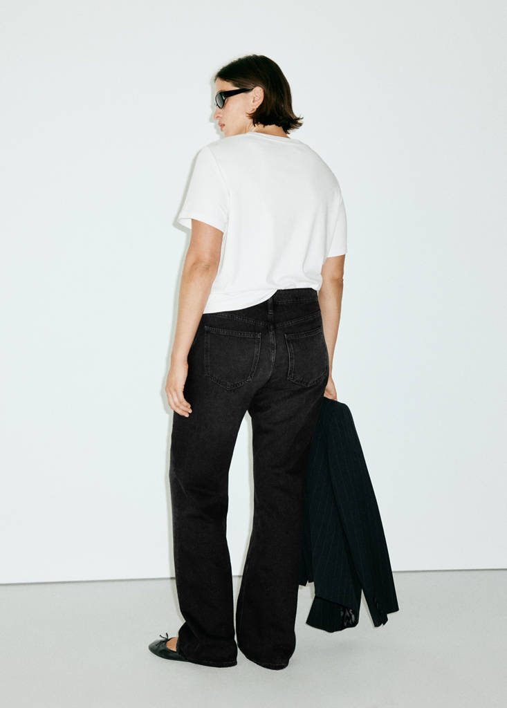 Matilda high-rise straight jeans — Black denim