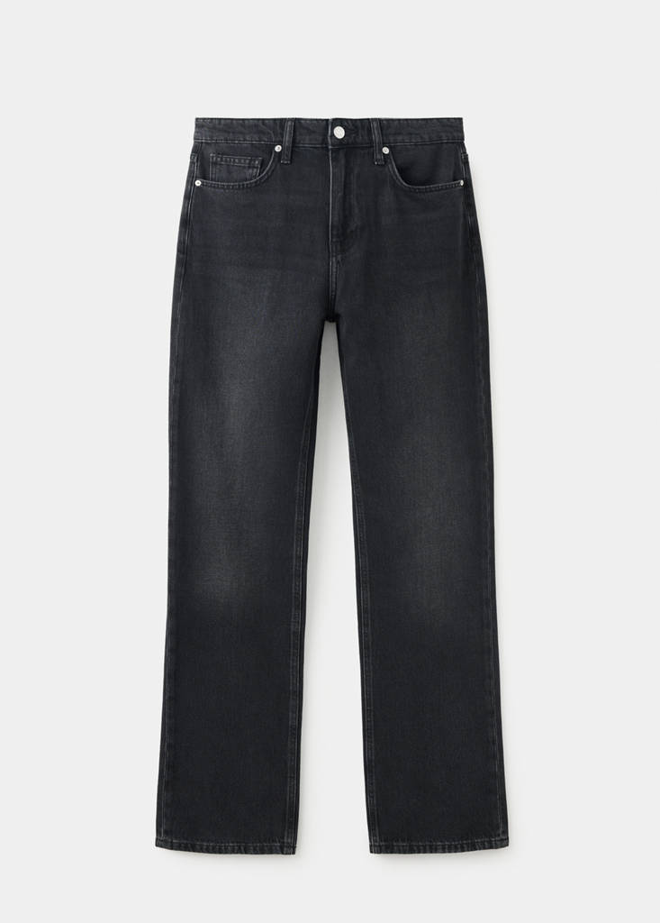 Matilda high-rise straight jeans — Black denim