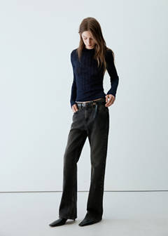 Textured lurex knit jumper — Navy 2
