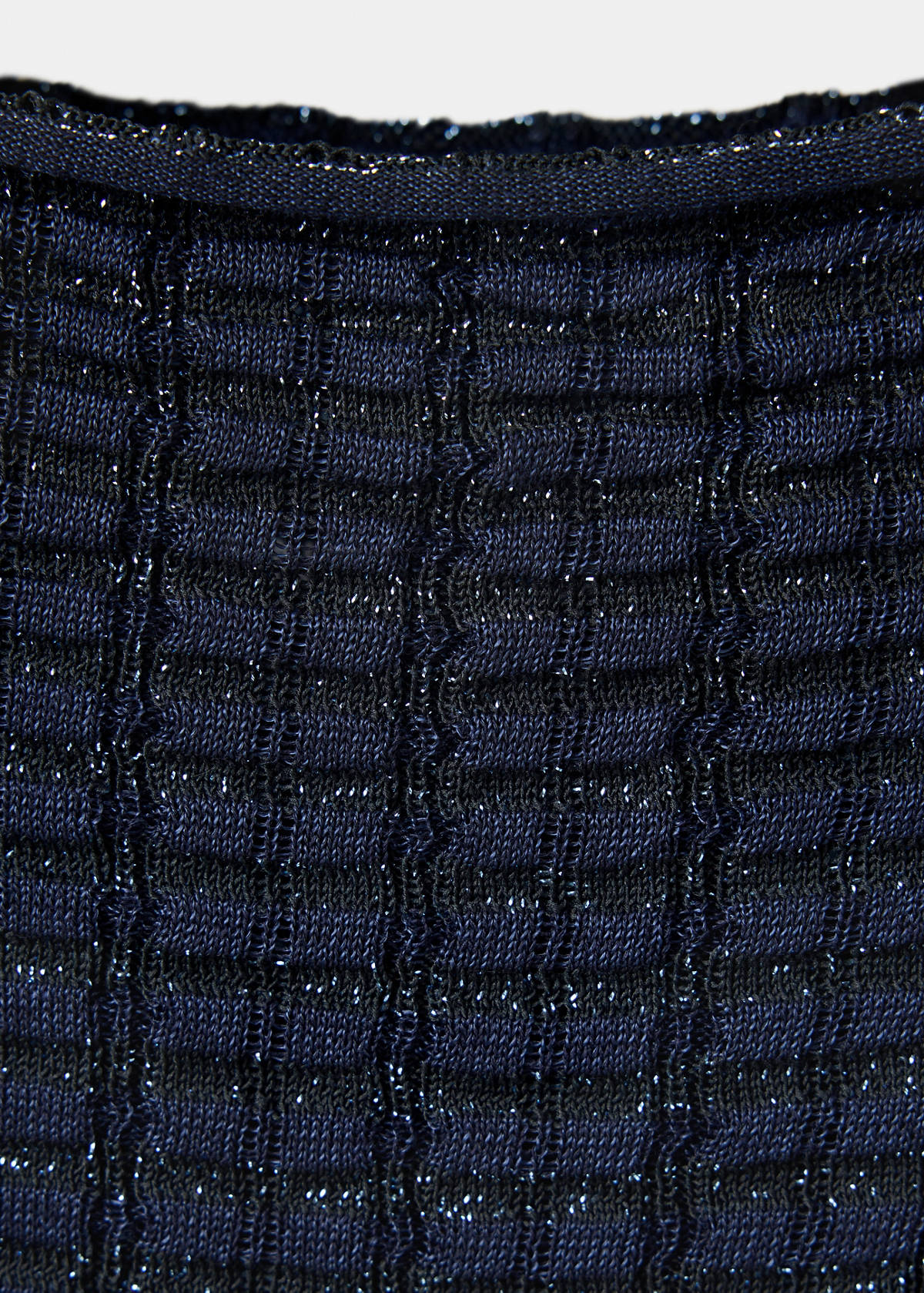 Textured lurex knit jumper — Navy