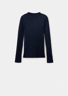 Textured lurex knit jumper — Navy 5