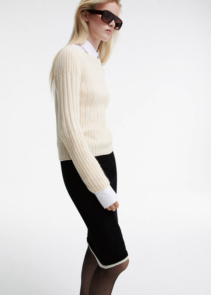 Boat neck ribbed sweater - thumbnail 6