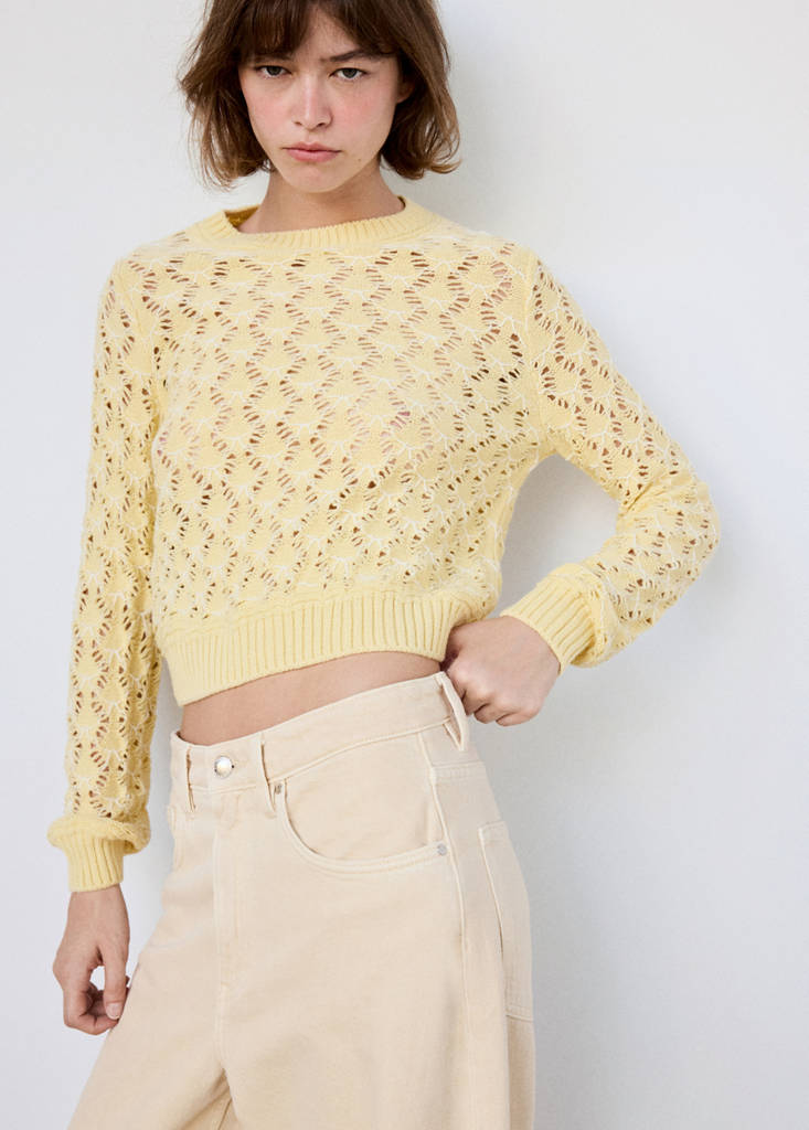 Openwork knit sweater — Vanilla