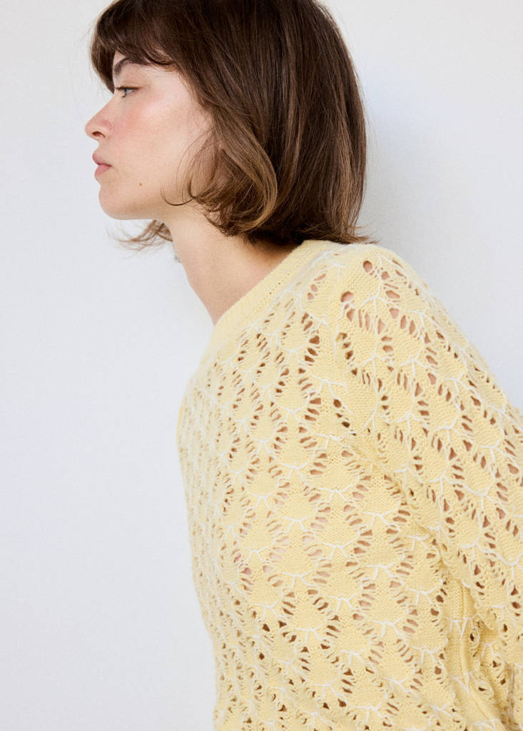 Openwork knit sweater — Vanilla