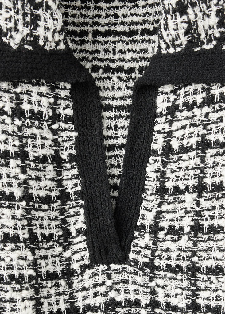 Tweed polo neck jumper — Black