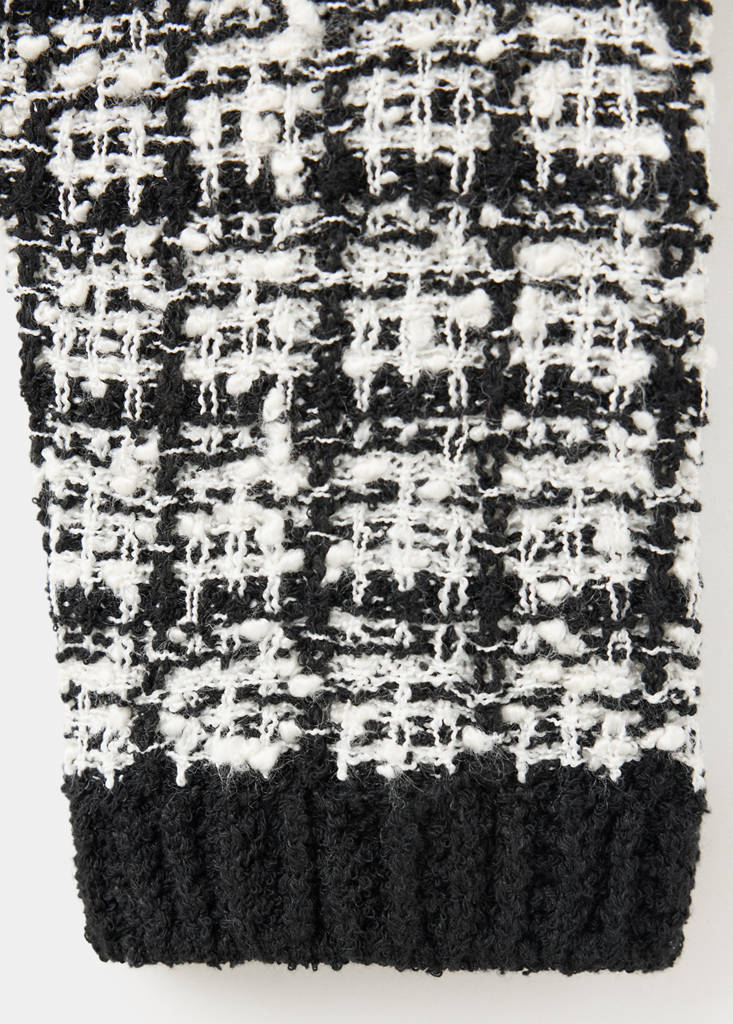 Tweed polo neck jumper — Black
