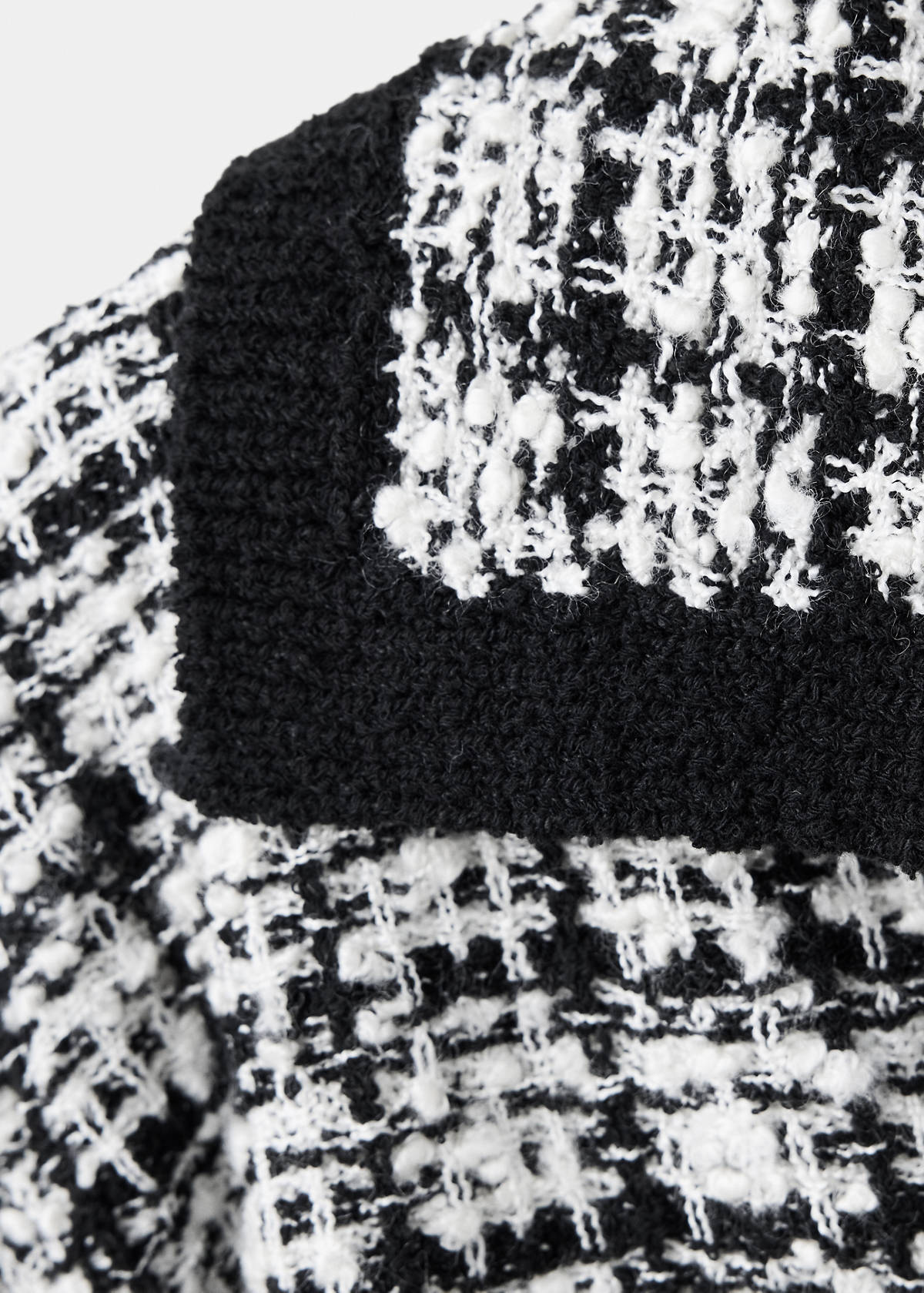 Tweed polo neck jumper — Black