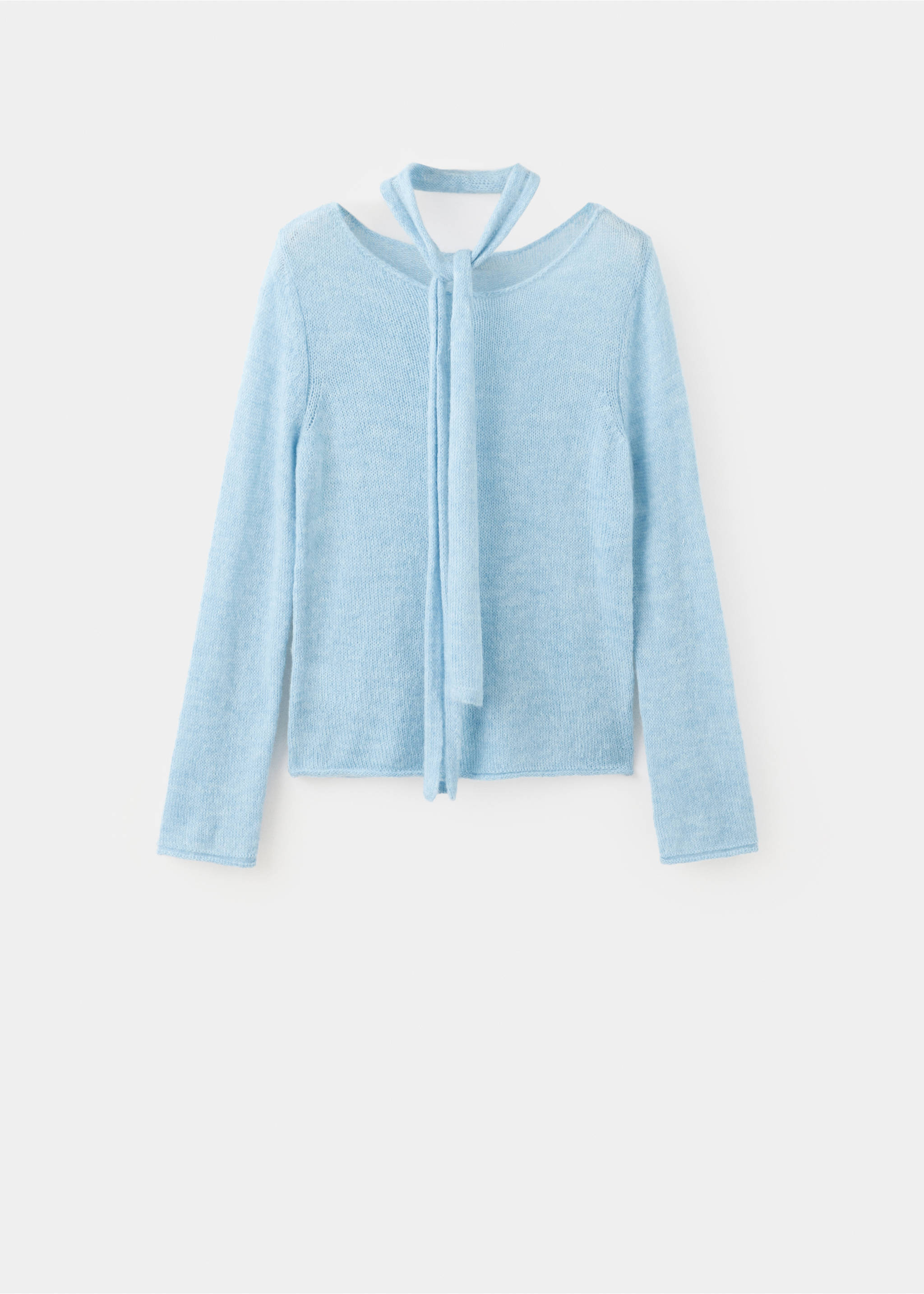 Boat-neck jumper with scarf detail - Article without model, Sky Blue. Ref: 37015893-00.