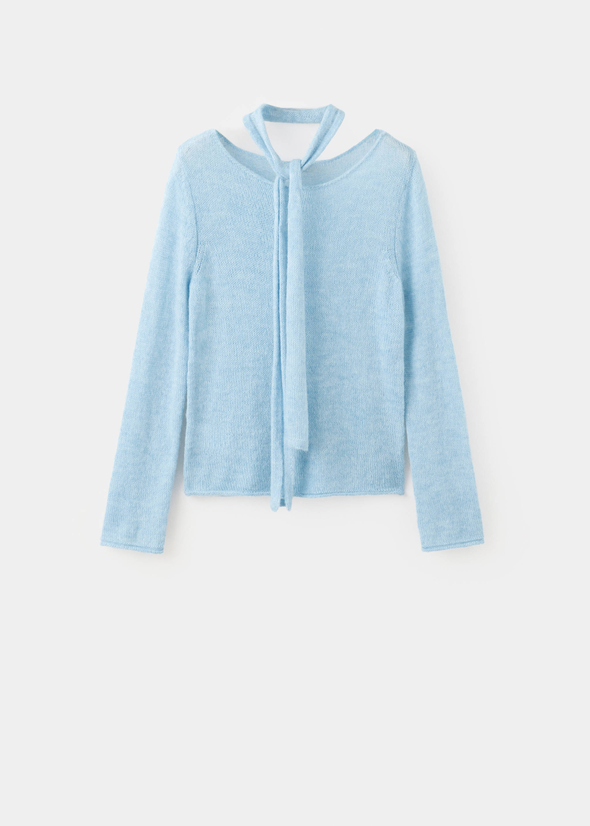 Boat-neck jumper with scarf detail - Article without model
