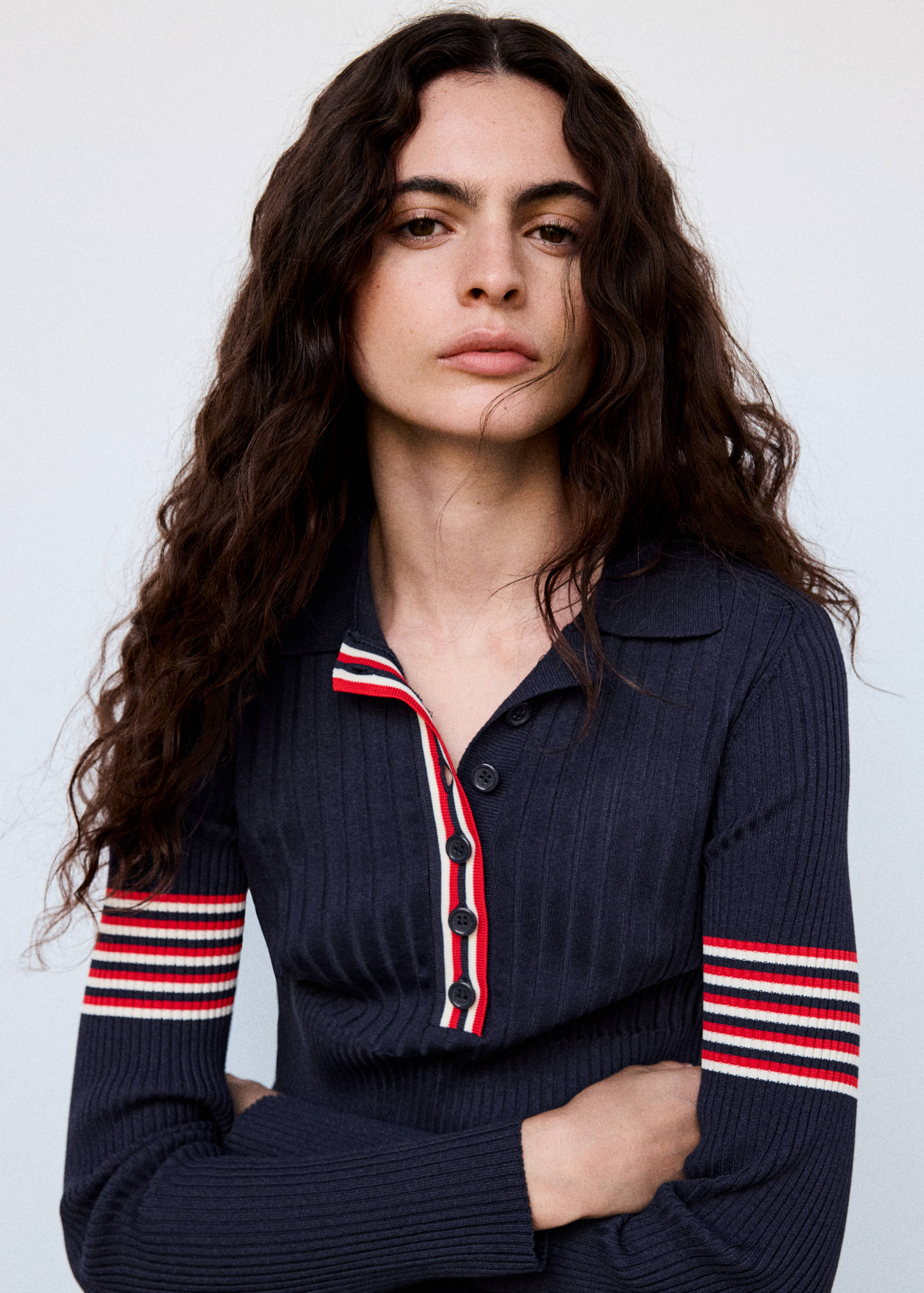 Ribbed sweater with contrast stripes - Details of the article 4
