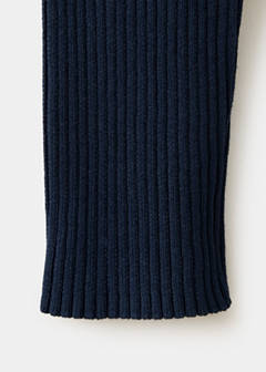 Polo-neck jumper with striped detailing — Navy 8