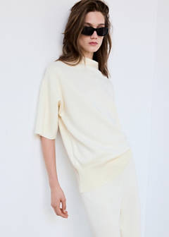 Fine-knit roll-neck jumper — Ecru 11