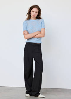 Boat neck jersey with scarf detail — Sky Blue 2