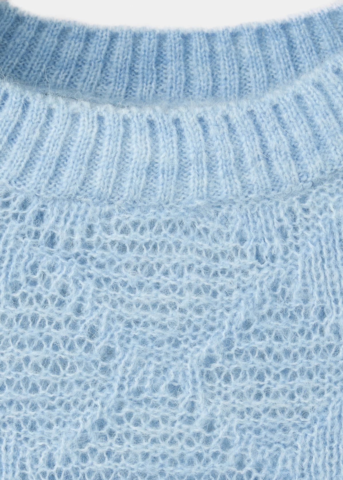 Boat neck jersey with scarf detail — Sky Blue