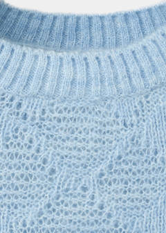 Boat neck jersey with scarf detail — Sky Blue 7