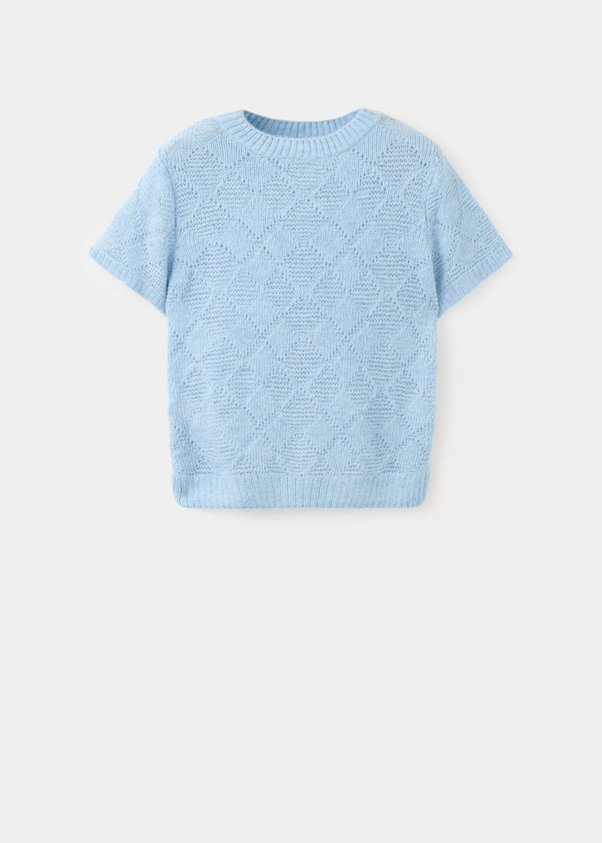 Boat neck jersey with scarf detail — Sky Blue
