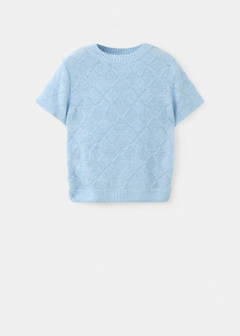 Boat neck jersey with scarf detail — Sky Blue 6