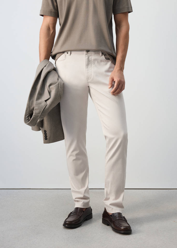 Regular-fit cotton trousers — Ice Grey