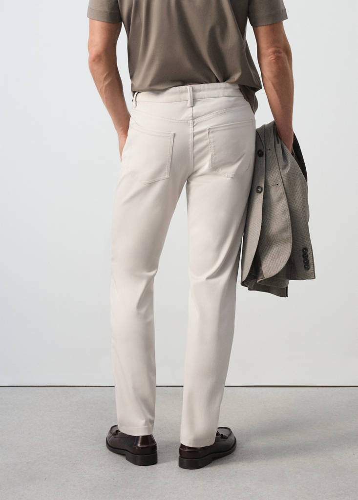 Regular-fit cotton trousers — Ice Grey