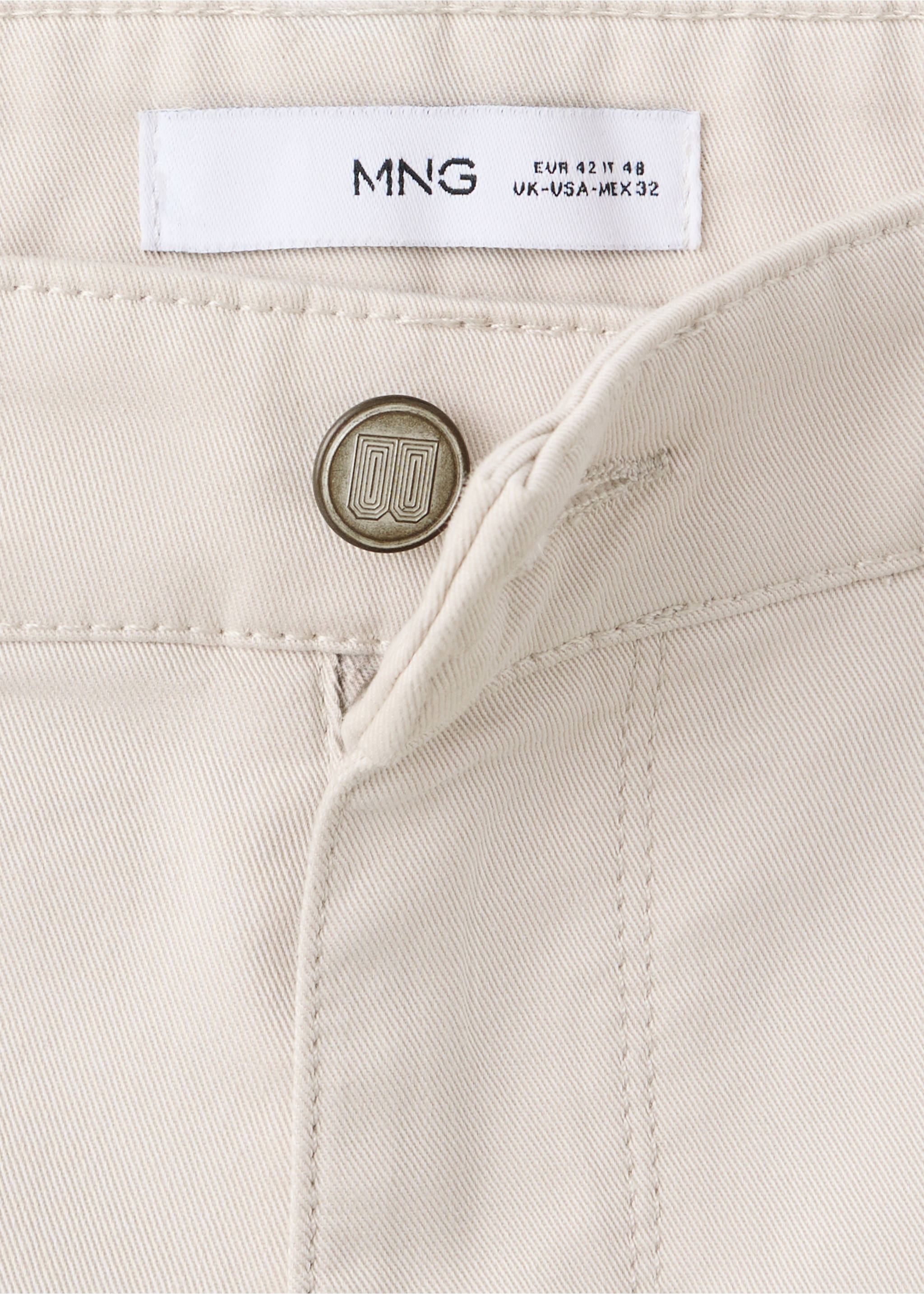 Regular-fit cotton trousers - Details of the article 8, Ice Grey. Ref: 37015980-00.