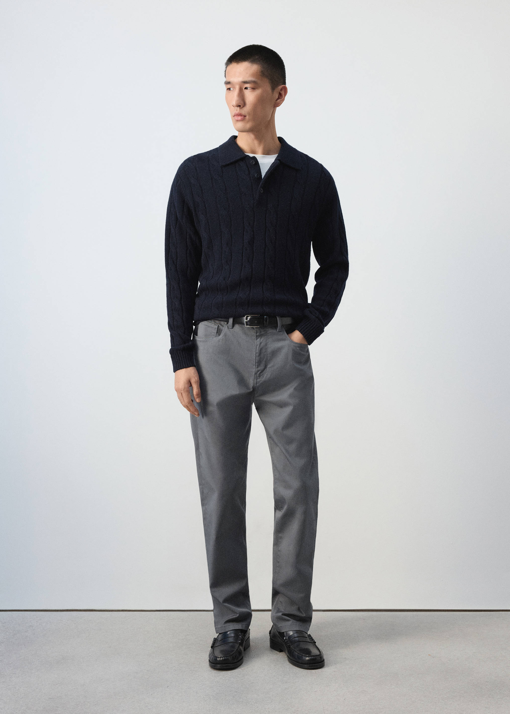 Regular-fit cotton trousers - General plane