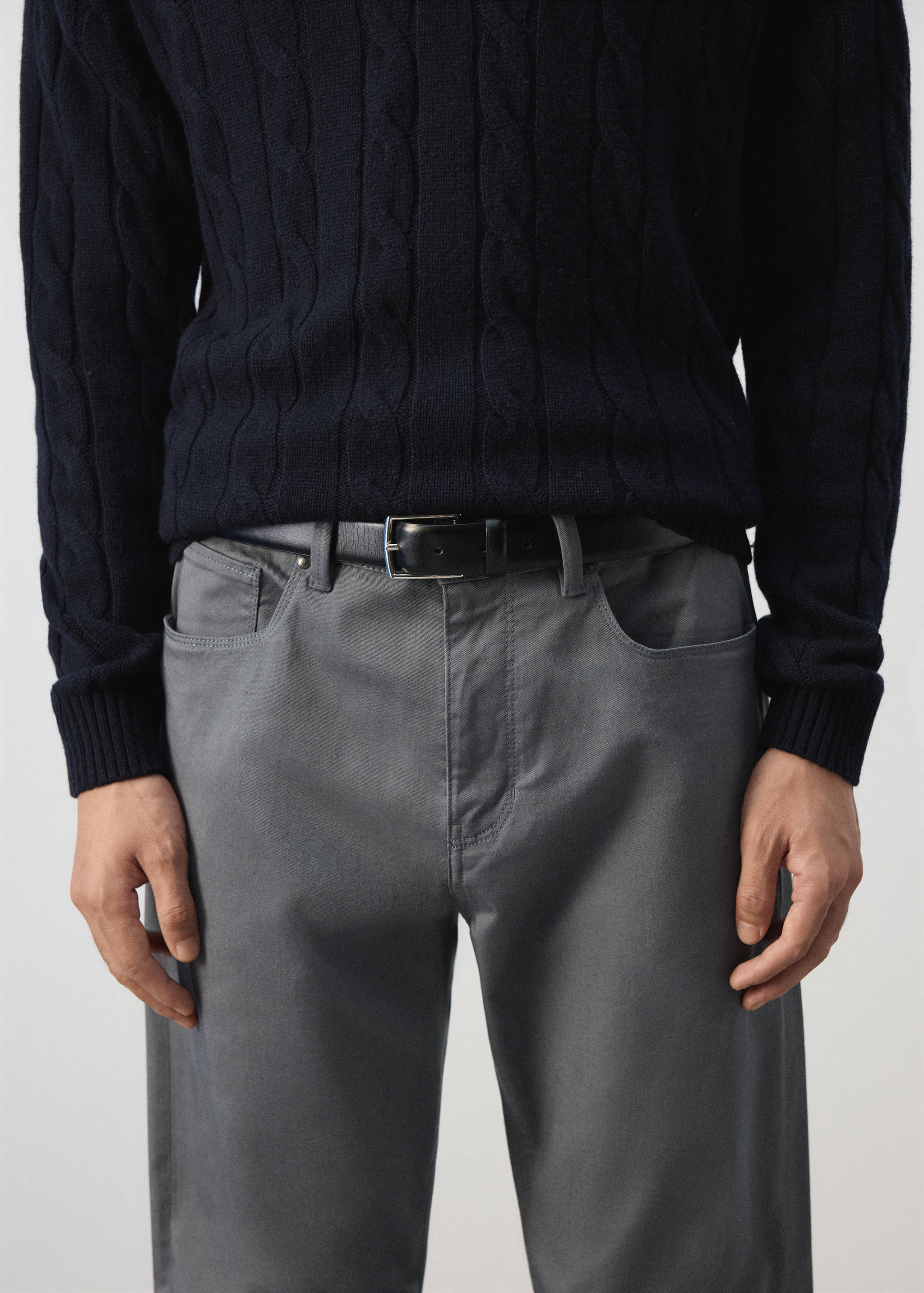 Regular-fit cotton trousers - Details of the article 1