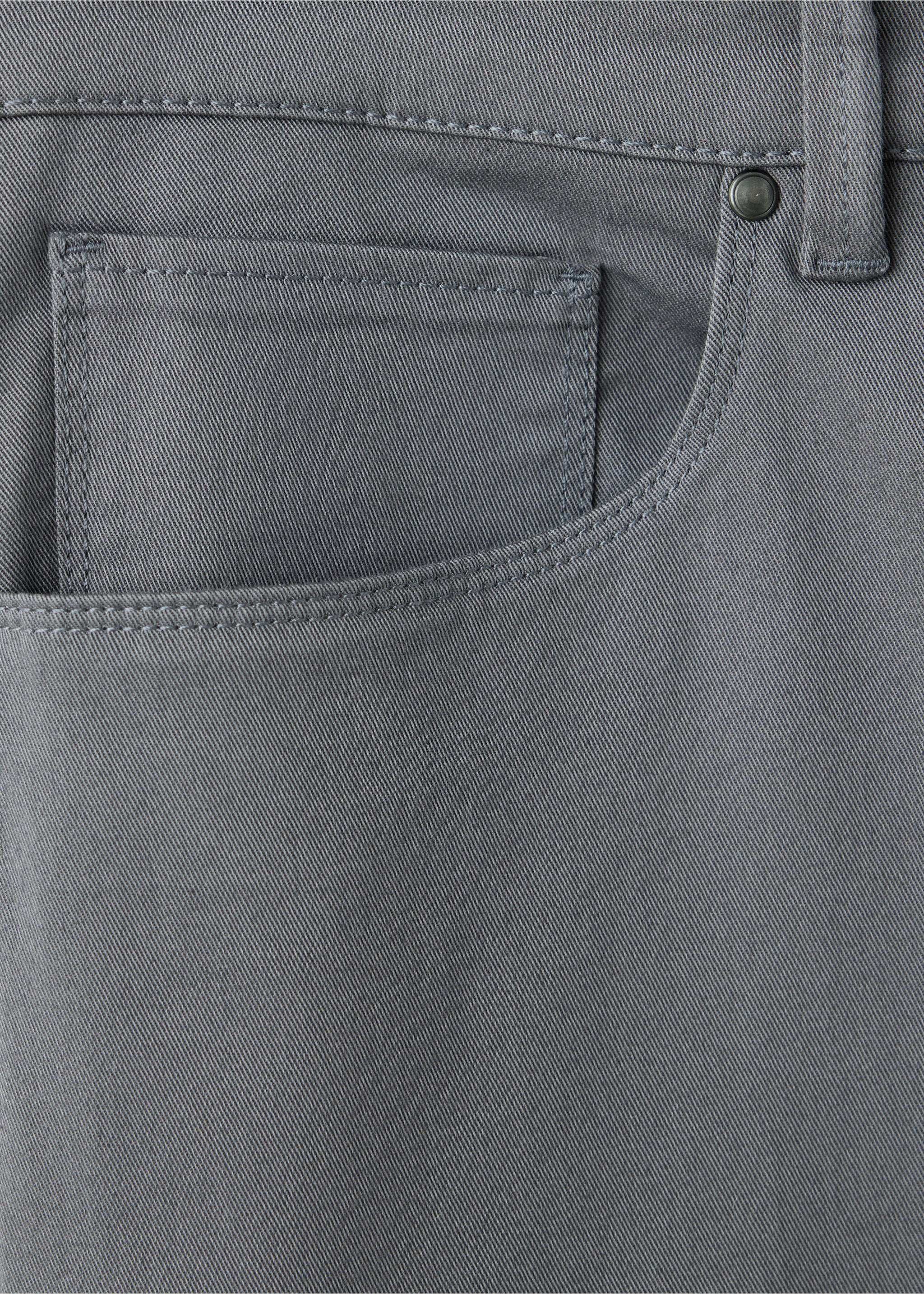 Regular-fit cotton trousers - Details of the article 0, Dark Grey. Ref: 37015980-00.