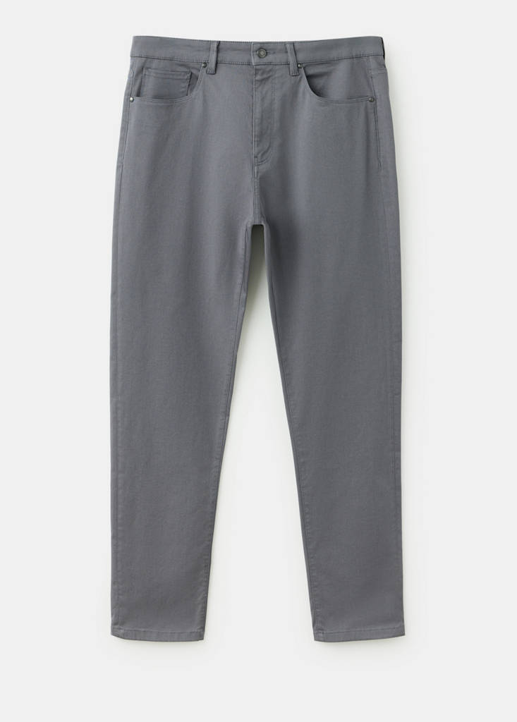 Regular-fit cotton trousers — Dark Grey