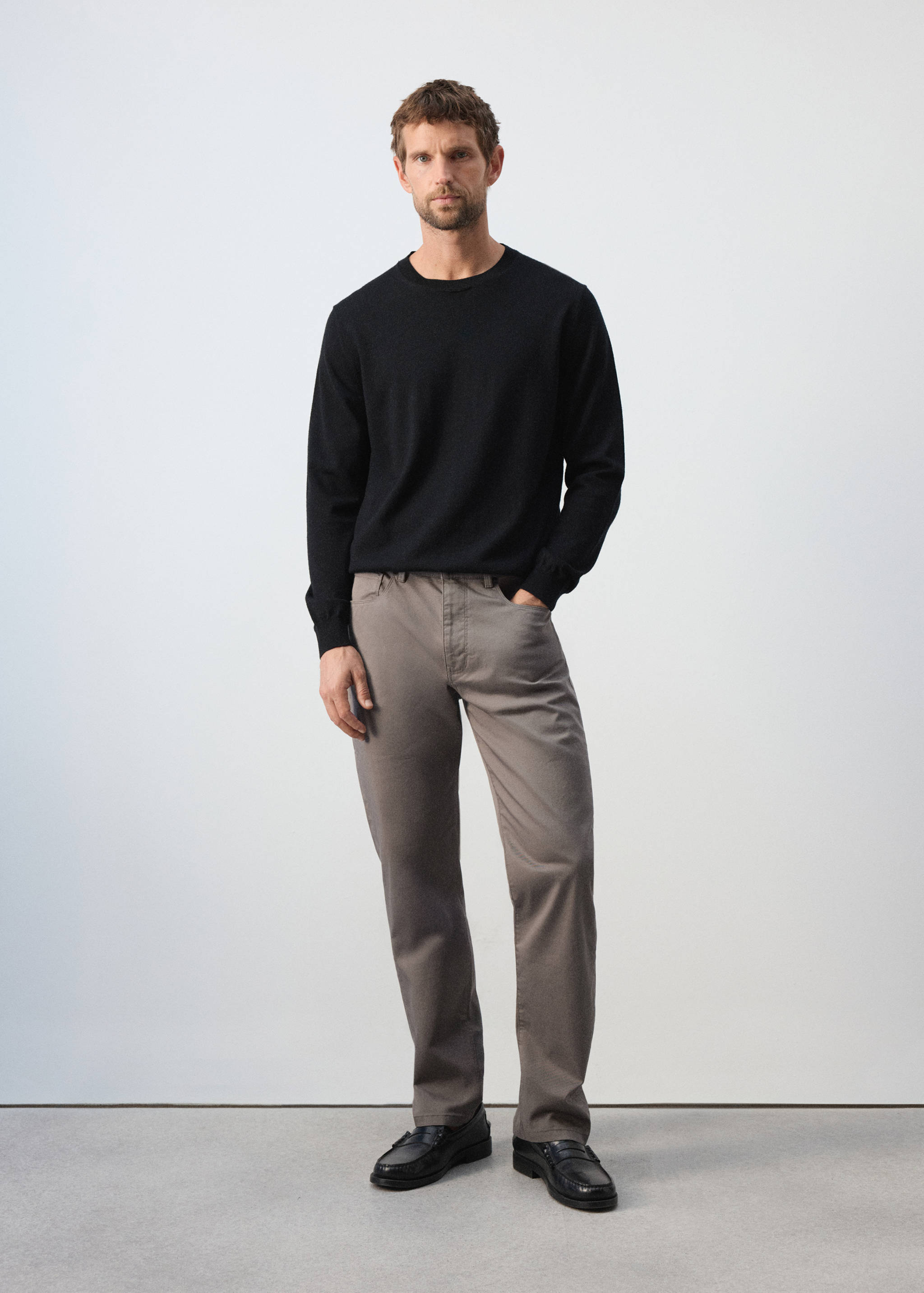 Regular-fit cotton trousers - General plane