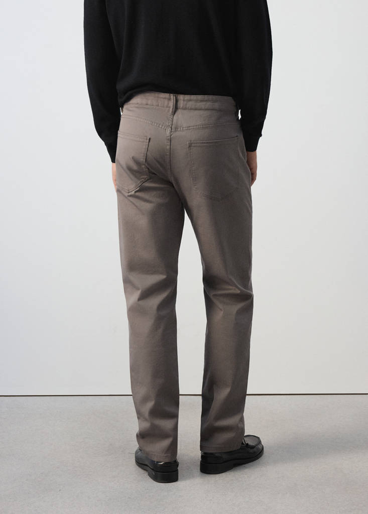 Regular-fit cotton trousers — Mink Grey
