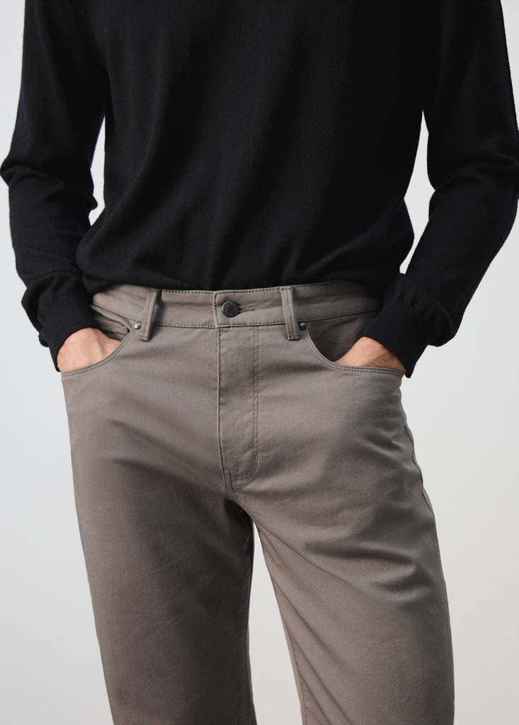 Regular-fit cotton trousers — Mink Grey