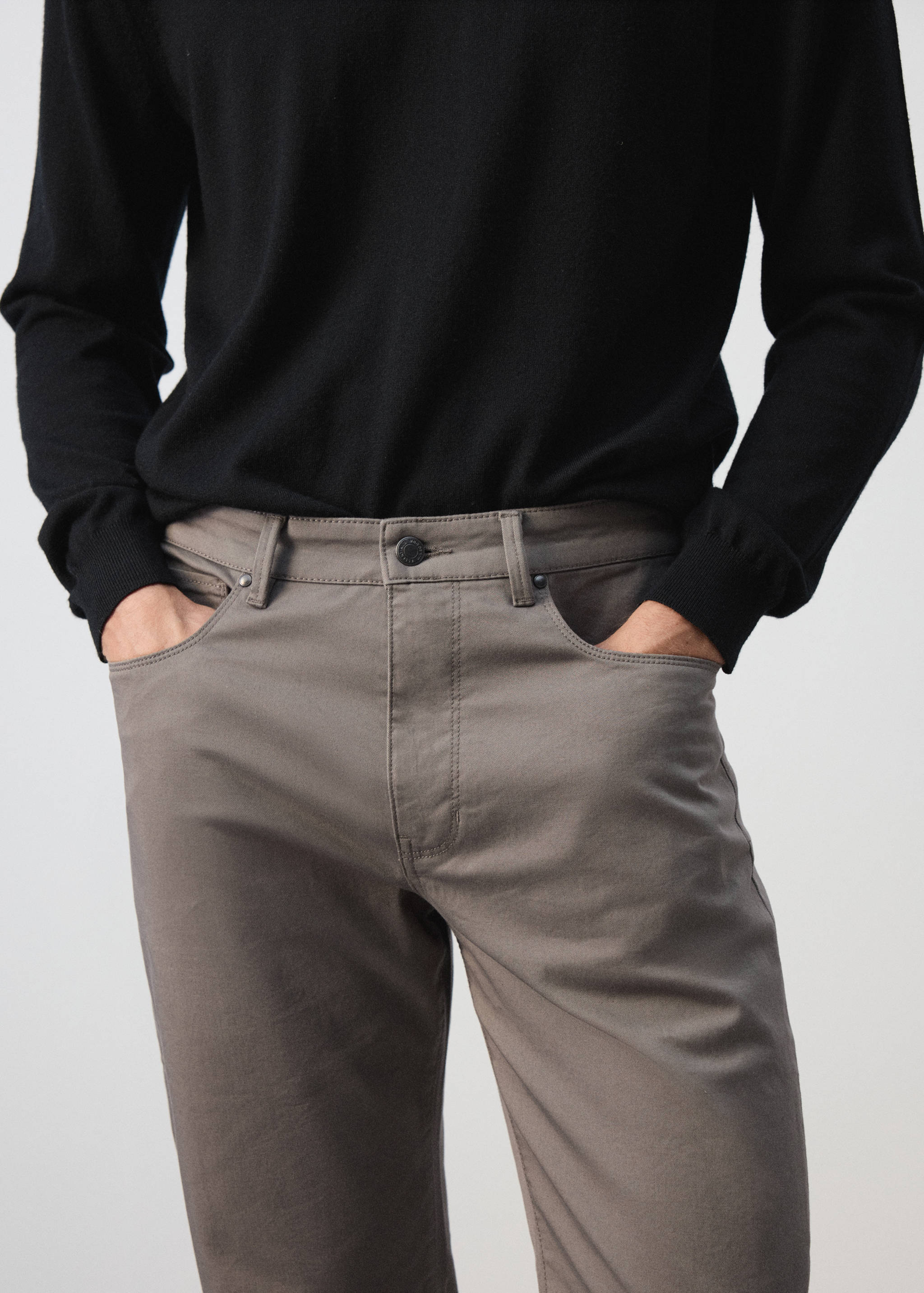 Regular-fit cotton trousers - Details of the article 1