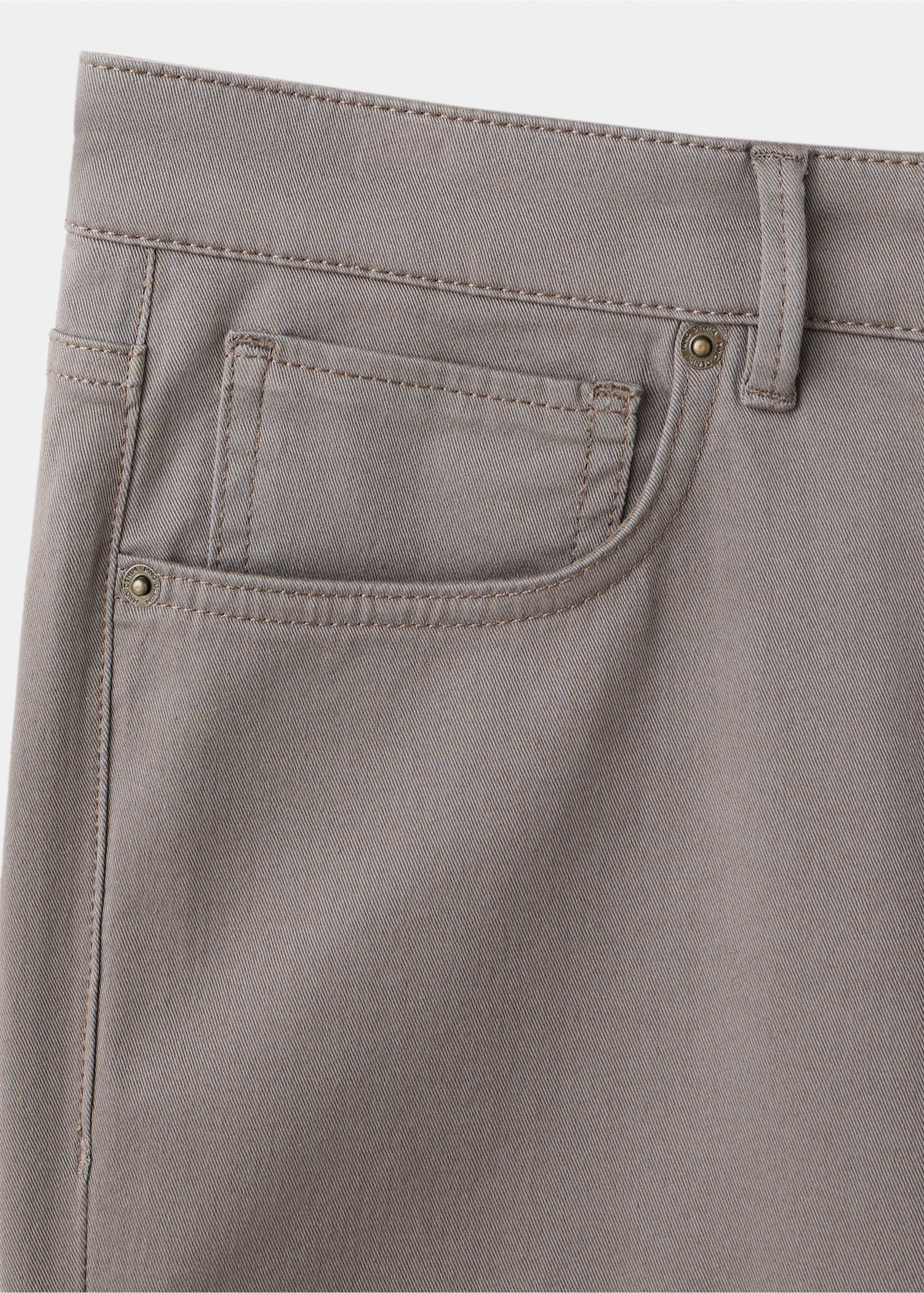 Regular-fit cotton trousers - Details of the article 0, Mink Grey. Ref: 37015980-00.
