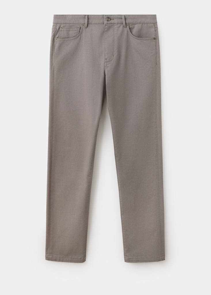 Regular-fit cotton trousers — Mink Grey