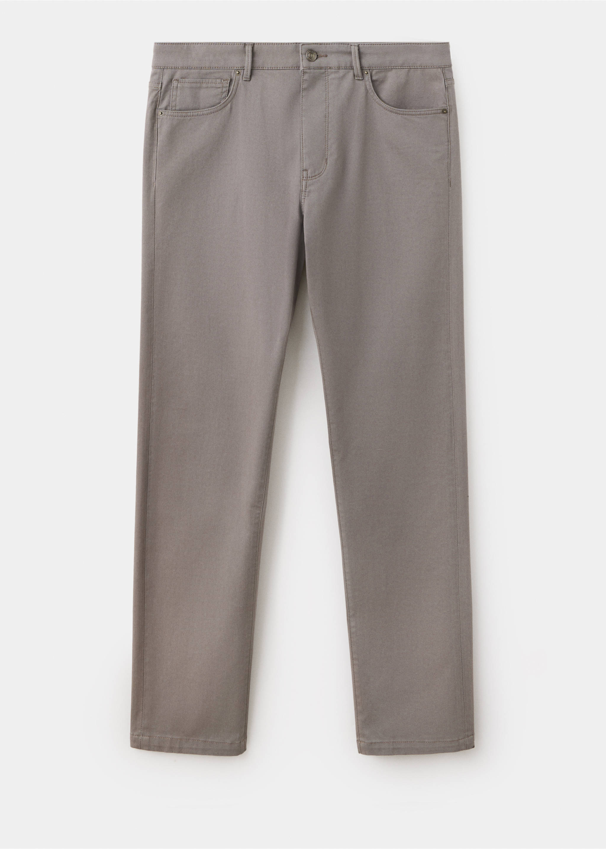 Regular-fit cotton trousers - Article without model, Mink Grey. Ref: 37015980-00.
