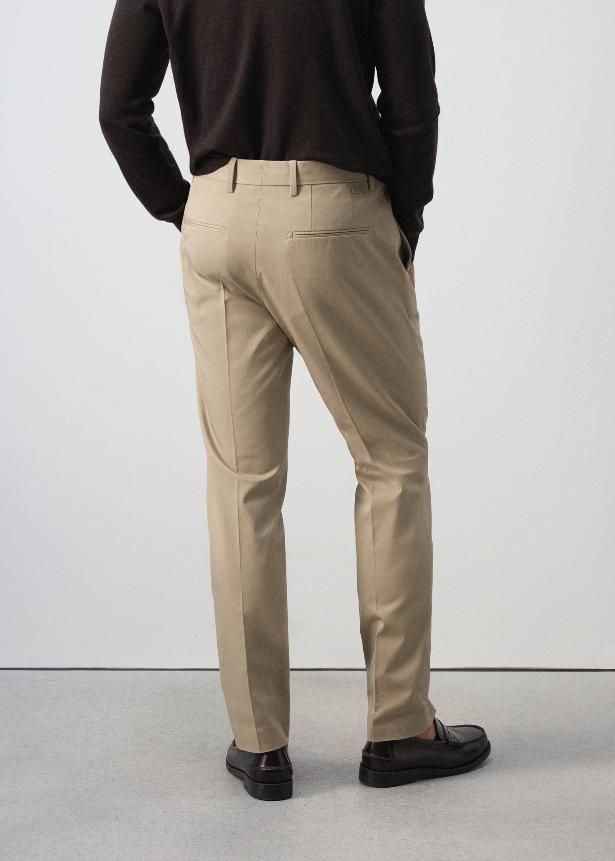 Pantalon Dublino chino slim-fit - Verso de l’article, Beige. Ref: 37015981-00.