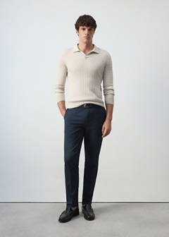Dublino slim-fit chino trousers — Navy 2