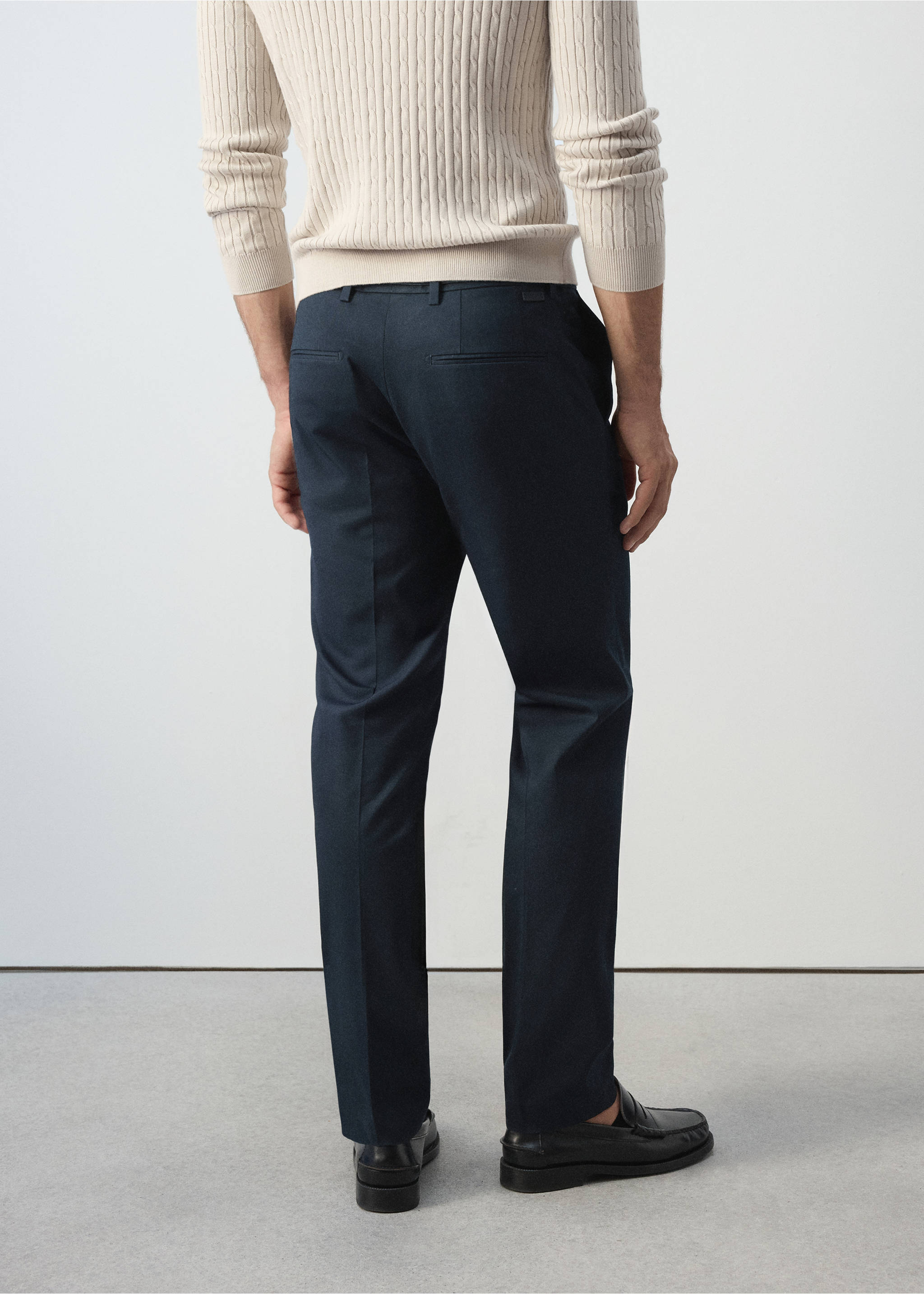 Pantalon Dublino chino slim-fit - Verso de l’article, Bleu marine. Ref: 37015981-00.