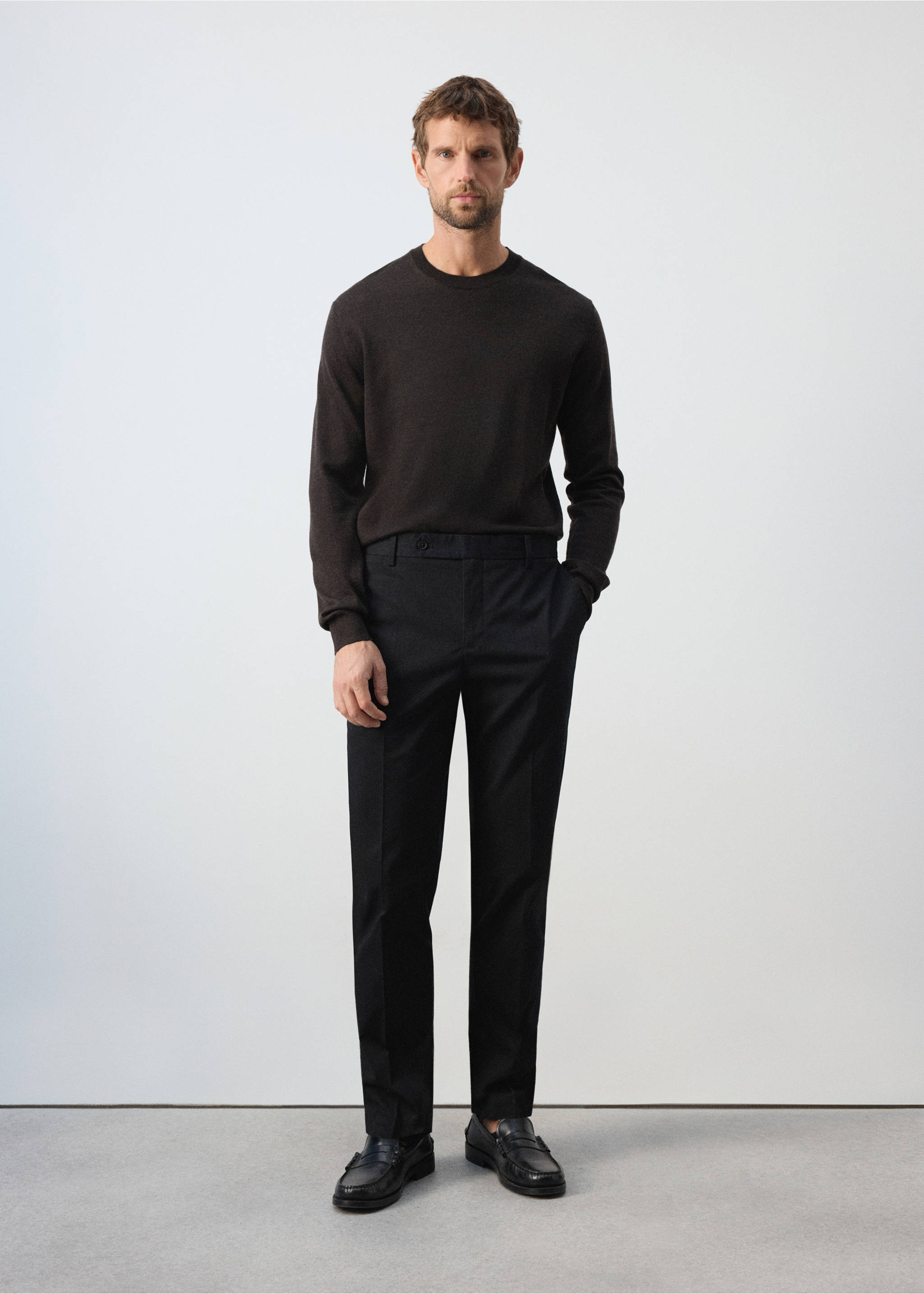 Pantalon Dublino chino slim-fit - Plan général, Noir. Ref: 37015981-00.